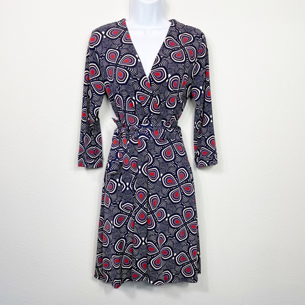 Just Taylor Wrap Dress Navy Red Size 4